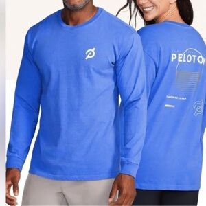 Peloton Unisex Venice Long Sleeve Blue T-Shirt Size XL